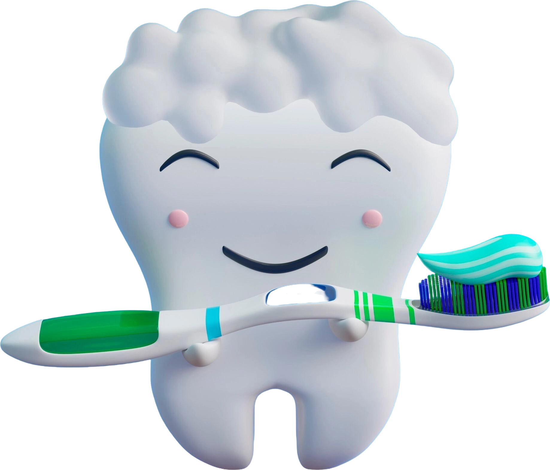 Smiling tooth brushing